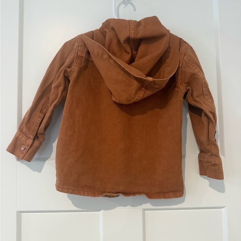 Cat & Jack Kids Hooded Jean Jacket in Rust 3T - Picture 2 of 3